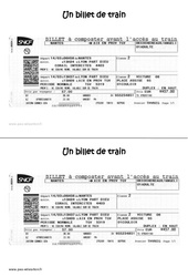 Un billet de train - Ecrit fonctionnel - Lecture : 4ème Harmos - PDF à imprimer