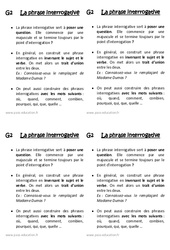 Phrase interrogative - Cours, Leçon : 4ème Harmos - PDF gratuit à imprimer