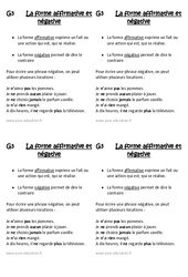 Forme affirmative et négative - Cours, Leçon : 4ème Harmos - PDF gratuit à imprimer