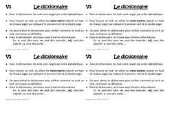 Dictionnaire - Cours, Leçon : 4ème Harmos - PDF gratuit à imprimer