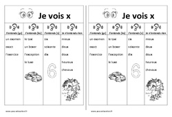 Fiche mémo élève - La lettre x : 3eme, 4ème Harmos - PDF à imprimer