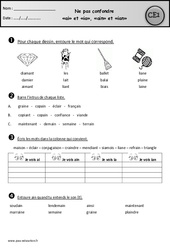 Exercices - ai et ia, ain et ian - Ne pas confondre : 4ème Harmos - PDF à imprimer