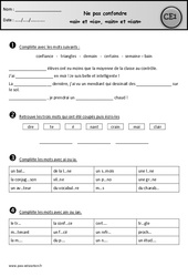 Révisions - ai et ia, ain et ian - Ne pas confondre : 4ème Harmos - PDF à imprimer