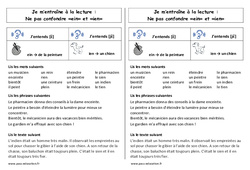 Fiche de lecture - ein et ien - Ne pas confondre : 4ème Harmos - PDF à imprimer