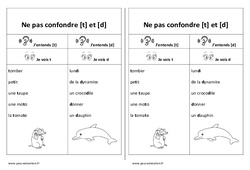 Fiche mémo élève - t et d - Ne pas confondre : 3eme, 4ème Harmos - PDF à imprimer