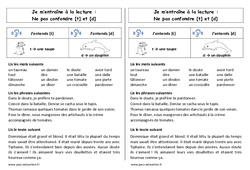 t et d - Ne pas confondre - Phonologie - Etude des sons : 4ème Harmos - PDF à imprimer