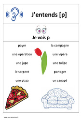 Son p - Affiche pour la classe : 3eme, 4ème Harmos - PDF à imprimer