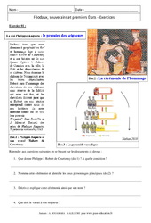 Féodaux, souverains et premiers États - Exercices corrigés : 9eme Harmos - PDF à imprimer