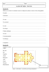 Place de l’église - Exercices corrigés - Occident féodal : 9eme Harmos - PDF à imprimer