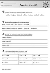 Révisions - Son b - Etude des sons : 4ème Harmos - PDF à imprimer