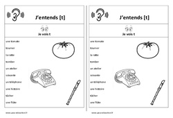 Fiche mémo élève - Son t : 3eme, 4ème Harmos - PDF à imprimer