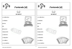 Fiche mémo élève - Son d : 3eme, 4ème Harmos - PDF à imprimer