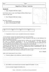 Regards sur l’Afrique - Exercices corrigés : 9eme Harmos - PDF à imprimer