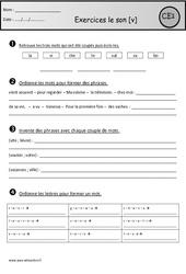 Révisions - Son v - Etude des sons : 4ème Harmos - PDF à imprimer