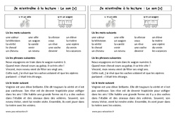 Son v - Phonologie - Etude des sons : 4ème Harmos - PDF à imprimer