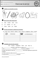 Exercices - Son y - u - û - eu - Etude des sons : 4ème Harmos - PDF à imprimer