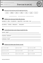 Révisions - Son n - Etude des sons : 4ème Harmos - PDF à imprimer