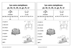 Fiche mémo élève - Sons pr, br, tr, dr, cr, gr, fr, vr : 3eme, 4ème Harmos - PDF à imprimer