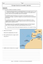 L'Europe s'ouvre sur le monde - Exercices corrigés : 9eme Harmos - PDF à imprimer