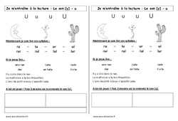 Son y - u - û - eu - Phonologie - Etude des sons : 3eme Harmos - PDF à imprimer