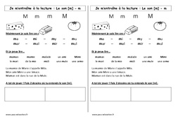 Son m - Phonologie - Etude des sons : 3eme Harmos - PDF à imprimer