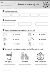 Révisions - Son u - ou - Etude des sons : 3eme Harmos - PDF à imprimer