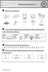 Exercices - Son v - Etude des sons : 3eme Harmos - PDF à imprimer