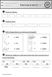 Révisions - Son v - Etude des sons : 3eme Harmos - PDF à imprimer