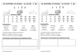 Son f - Phonologie - Etude des sons : 3eme Harmos - PDF à imprimer