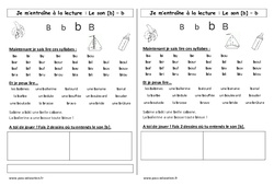 Son b - Phonologie - Etude des sons : 3eme Harmos - PDF à imprimer