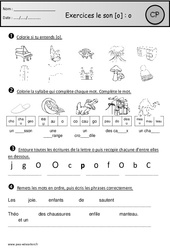 Exercices - Son o fermé - Etude des sons : 3eme Harmos - PDF à imprimer