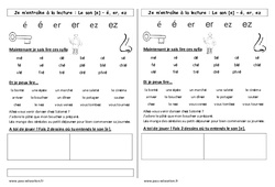 Son é, er, ez - Phonologie - Etude des sons : 3eme Harmos - PDF à imprimer