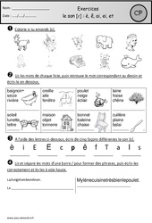 Exercices - Son è, ê, ai, ei, et - Etude des sons : 3eme Harmos - PDF à imprimer