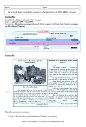 Seconde Guerre mondiale, une guerre d'anéantissement (1939 - 1945) - Exercices corrigés : 11ème Harmos - PDF à imprimer