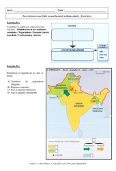 Des colonies aux états nouvellement indépendants - Exercices corrigés : 11ème Harmos - PDF à imprimer