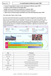 Le monde depuis le début des années 1990 - Cours : 11ème Harmos - PDF à imprimer