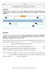 La République de l'entre - deux - guerres - Exercices corrigés : 11ème Harmos - PDF à imprimer