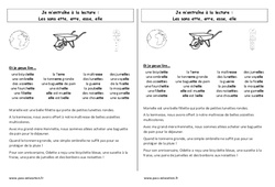 Sons ette, erre, esse, elle - Phonologie - Etude des sons : 3eme Harmos - PDF à imprimer