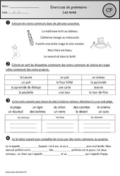 Noms - Exercices - Grammaire : 3eme Harmos - PDF à imprimer