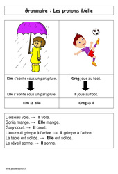 Les pronoms il - elle - Affiche pour la classe - Grammaire : 3eme Harmos - PDF à imprimer