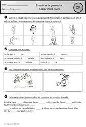 Pronoms il - elle - Exercices - Grammaire : 3eme Harmos - PDF à imprimer