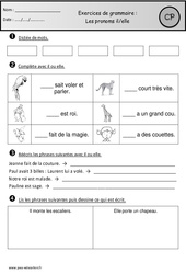 Révisions - Pronoms il - elle - Grammaire : 3eme Harmos - PDF à imprimer