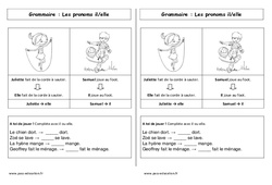 Pronoms il - elle - Cours, Leçon : 3eme Harmos - PDF gratuit à imprimer