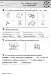 Pronoms ils - elles - Exercices - Grammaire : 3eme Harmos - PDF à imprimer