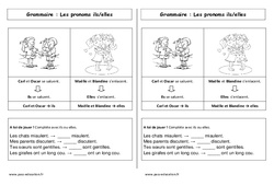 Pronoms ils - elles - Cours, Leçon : 3eme Harmos - PDF gratuit à imprimer