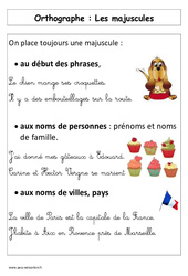 Majuscules - Affiche pour la classe - Orthographe : 3eme Harmos - PDF à imprimer