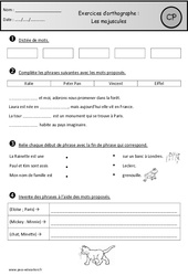 Révisions - Majuscules - Orthographe : 3eme Harmos - PDF à imprimer