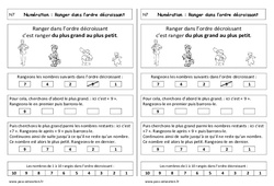 Ranger dans l'ordre décroissant - Cours, Leçon : 3eme Harmos - PDF à imprimer