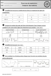 Révisions - Comparer des nombres : 3eme Harmos - PDF à imprimer