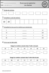 Exercices - Dizaines : 3eme Harmos - PDF à imprimer